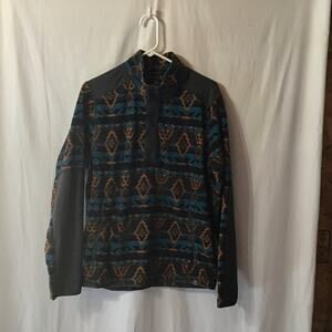 Alpine Design Aztec Southwestern Print Fleece 1/4 Zip Pullover Medium
